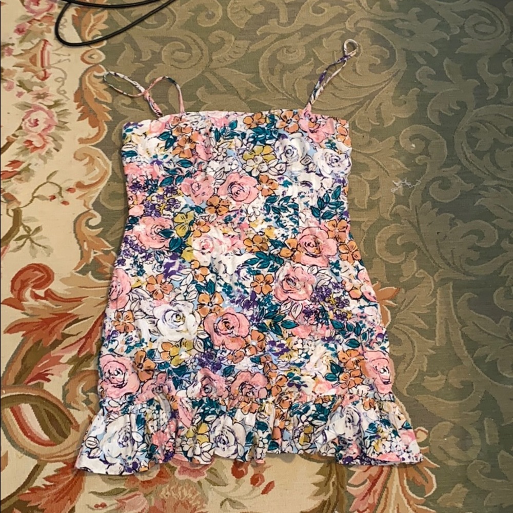 Floral Straight neck Sun Dress